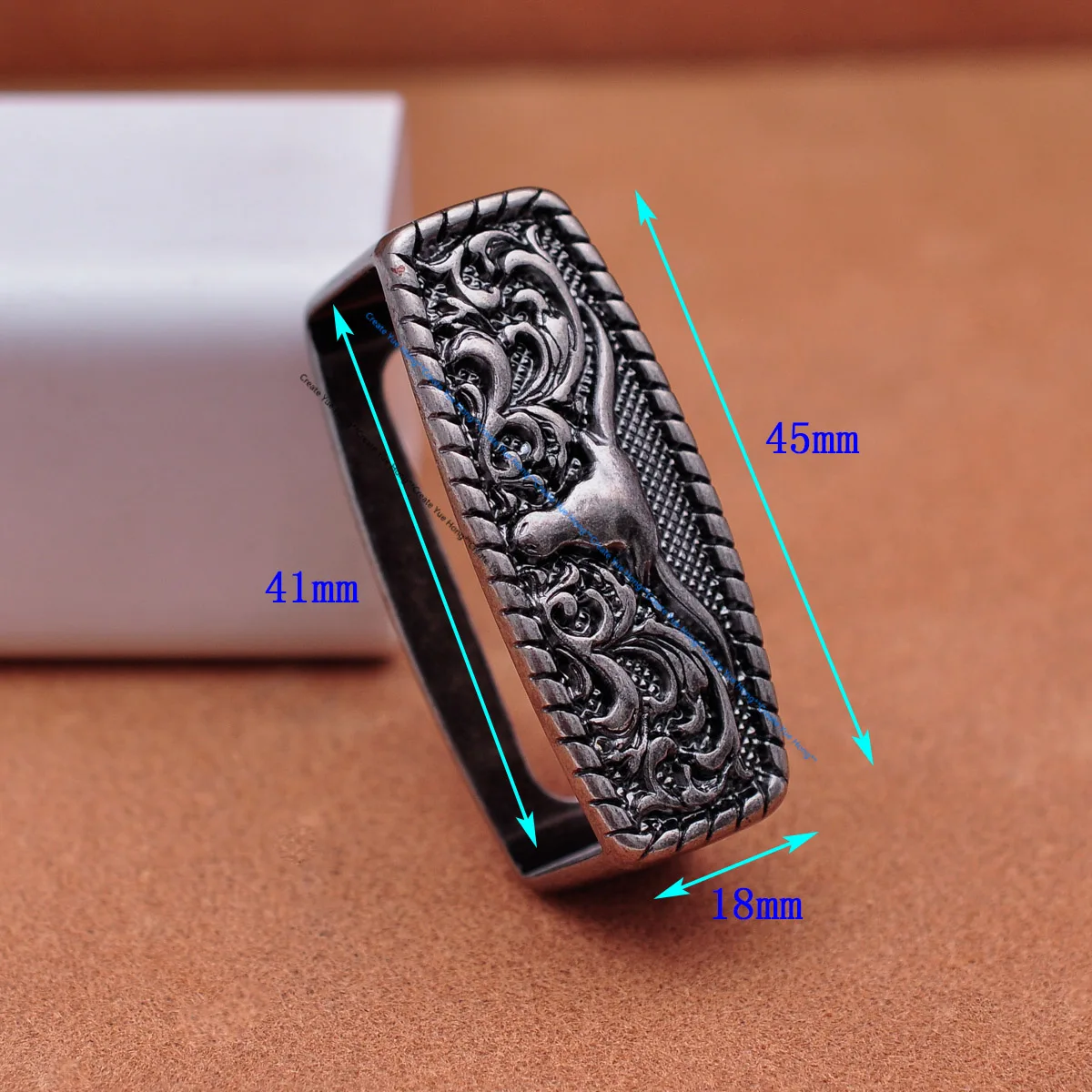 Heavy Strong Antique Silver Floral Western Cowboy Longhorn Bull SKull Rodeo Three Piece Set Belt Buckle Unisex Fits 40mm Strap