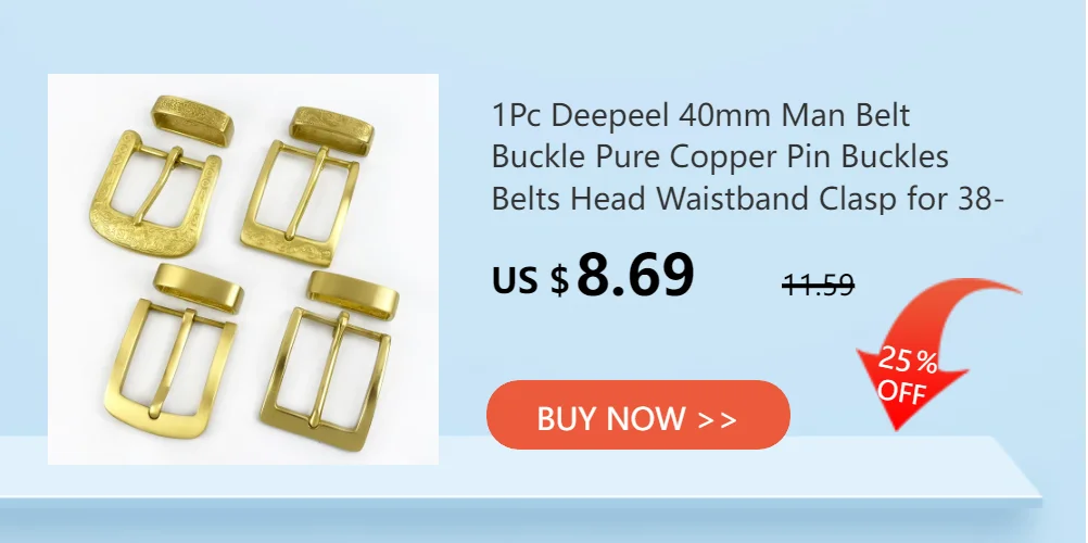 Deepeel 35/40mm Stainless Steel Belt Buckle for 33/38cm Leather Belts Men Jeans Pin Adjust Clasp Waistband Head DIY Accessories