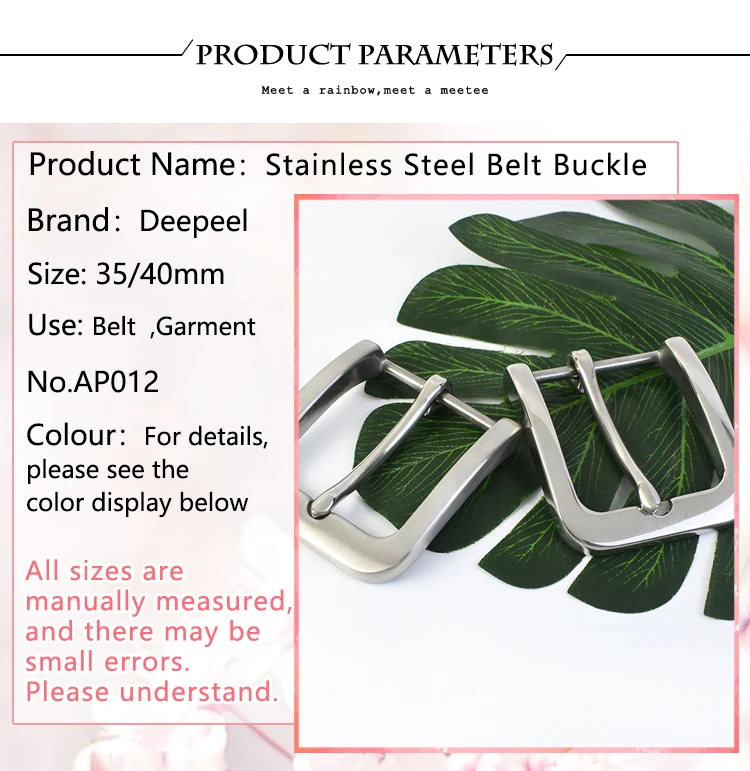 Deepeel 35/40mm Stainless Steel Belt Buckle for 33/38cm Leather Belts Men Jeans Pin Adjust Clasp Waistband Head DIY Accessories