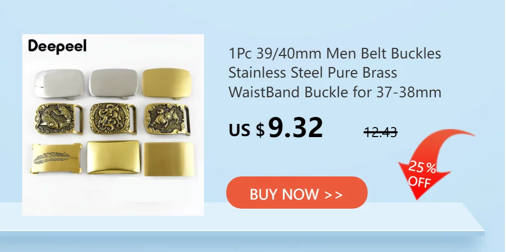 Deepeel 35/40mm Stainless Steel Belt Buckle for 33/38cm Leather Belts Men Jeans Pin Adjust Clasp Waistband Head DIY Accessories
