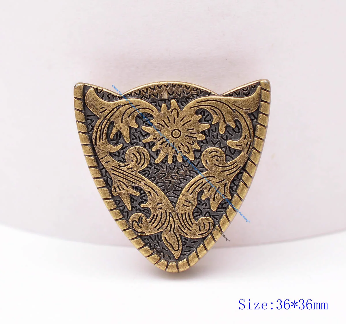 Antique Brass Floral Rope Side Rodeo Western Cowboy Three Piece Set Leathercraft Belt Buckle Unisex 1 1/2"