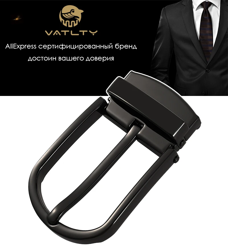 VATLTY 2022 Original Brand 35mm Belt Buckle Men Hard Solid Zinc Alloy Fashion Business Belt Buckle Leather Belt Buckle Male