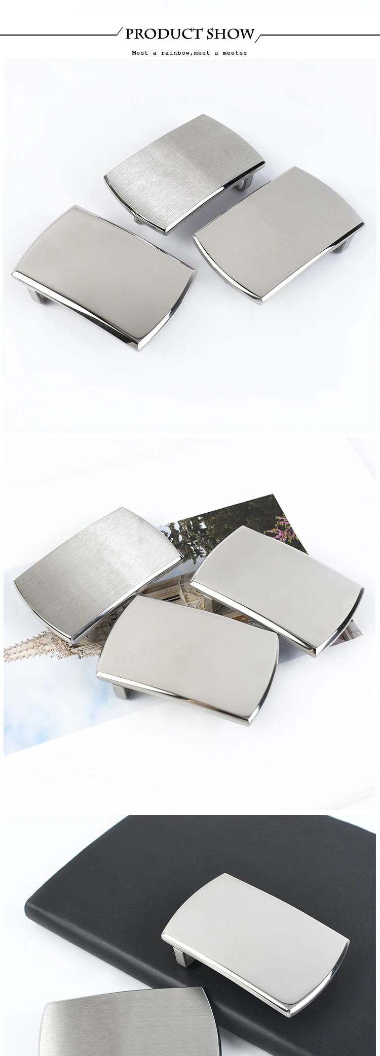 Deepeel 40mm Pure Stainless Steel Belt Buckles Smooth Buckle Canvas Belts for Men Leisure DIY Leather Craft Jeans Accessories