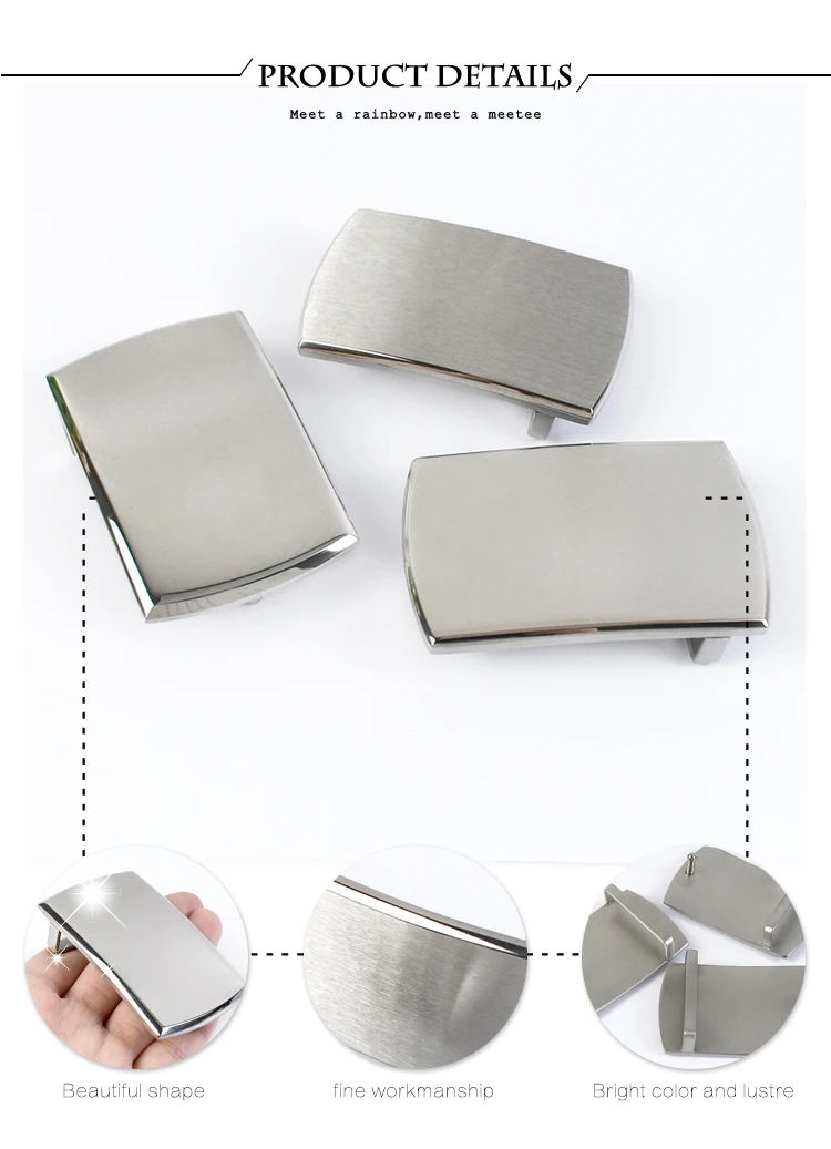 Deepeel 40mm Pure Stainless Steel Belt Buckles Smooth Buckle Canvas Belts for Men Leisure DIY Leather Craft Jeans Accessories