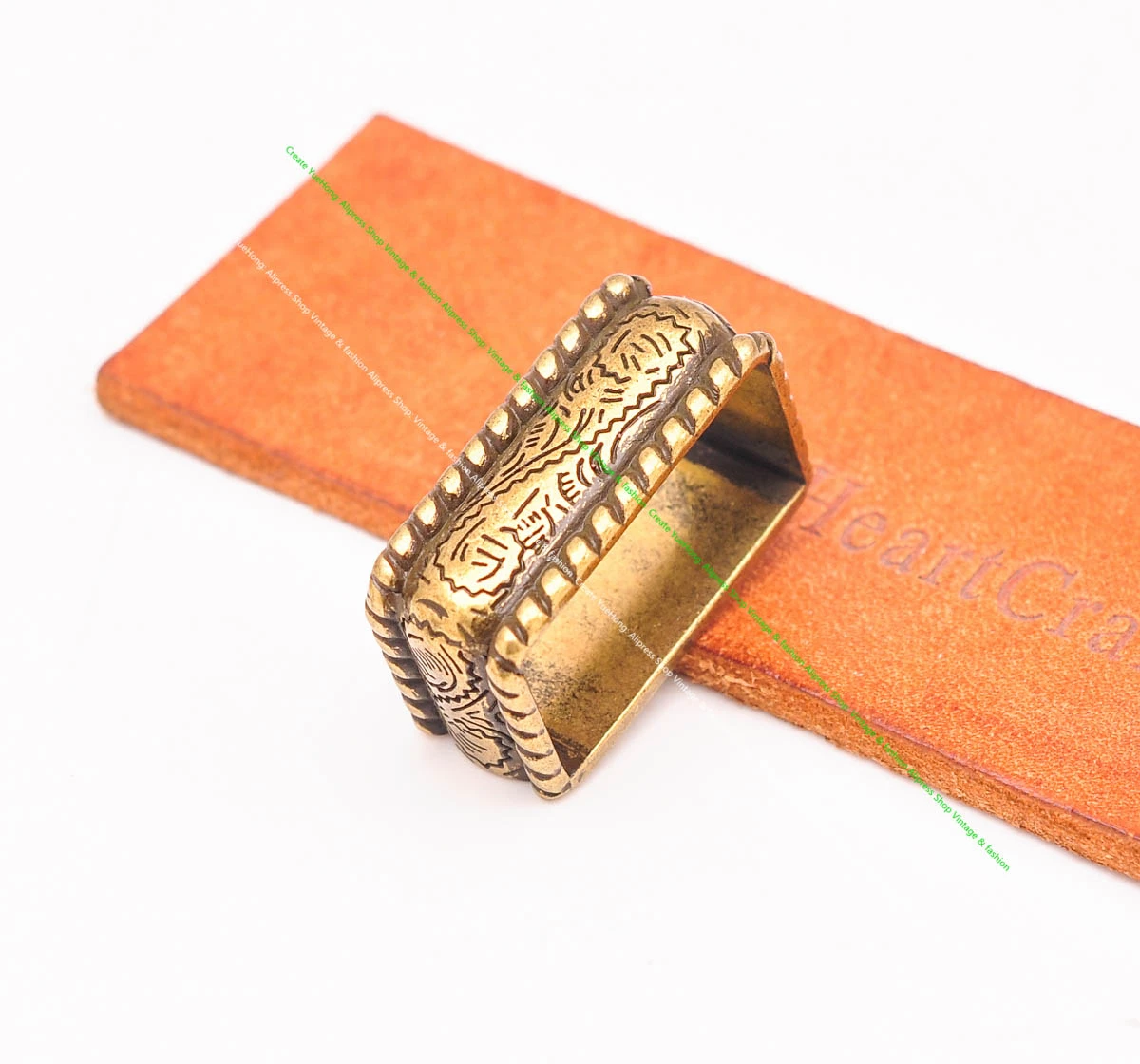 1" Solid Vintage Brass End Bar Pin Buckle 3 Pcs Set Diy Leathercraft Western Flower Rope Engraved Belt Buckle Replacement