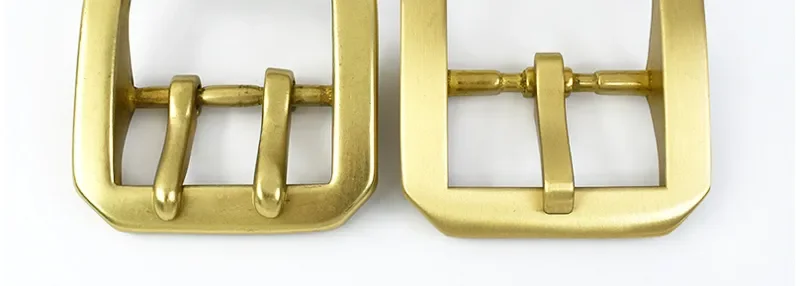 40mm Men Pure Copper Pin Buckle Stainless Steel Waistband Clasp Pants Single/Double Pins Belt Hook DIY Leather Craft Accessories