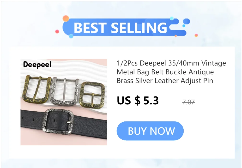 40mm Men Pure Copper Pin Buckle Stainless Steel Waistband Clasp Pants Single/Double Pins Belt Hook DIY Leather Craft Accessories