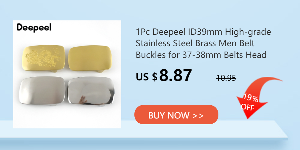 Deepeel 40mm Pure Brass Belt Buckles Men Pin Buckle Stainless Steel Belts Head DIY Leather Craft Accessory for 38-39mm Waistband
