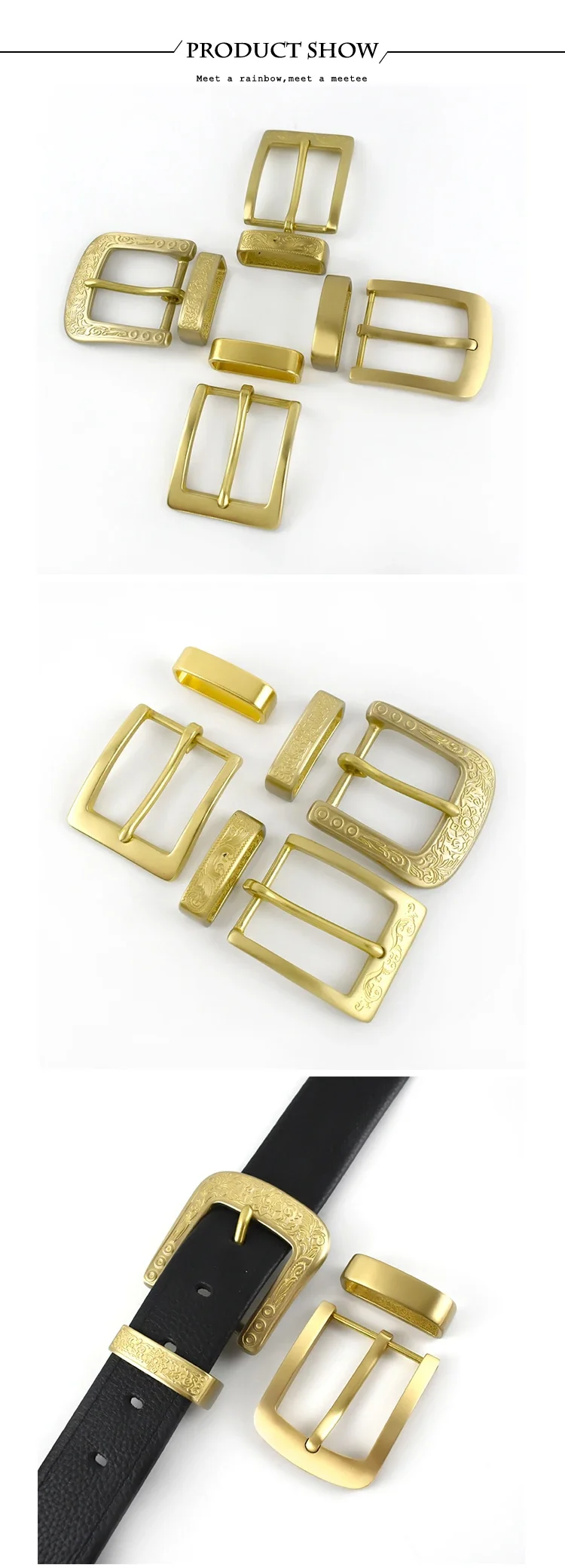 1Pc Deepeel 40mm Brass Belt Buckles Single Pin Buckle for Waistband Bags Strap Garment Leather Craft Replacement Accessories