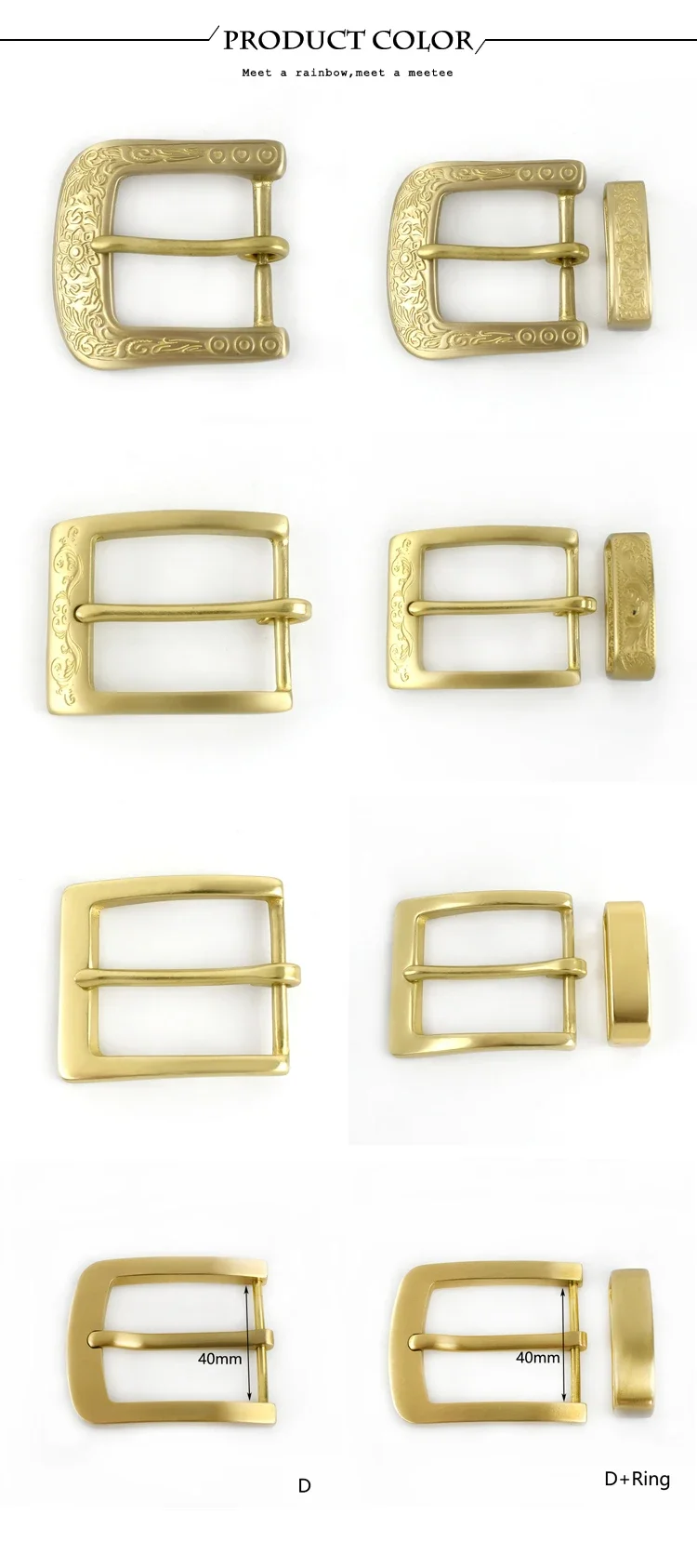 1Pc Deepeel 40mm Brass Belt Buckles Single Pin Buckle for Waistband Bags Strap Garment Leather Craft Replacement Accessories