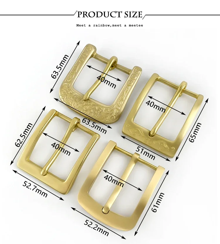 1Pc Deepeel 40mm Brass Belt Buckles Single Pin Buckle for Waistband Bags Strap Garment Leather Craft Replacement Accessories