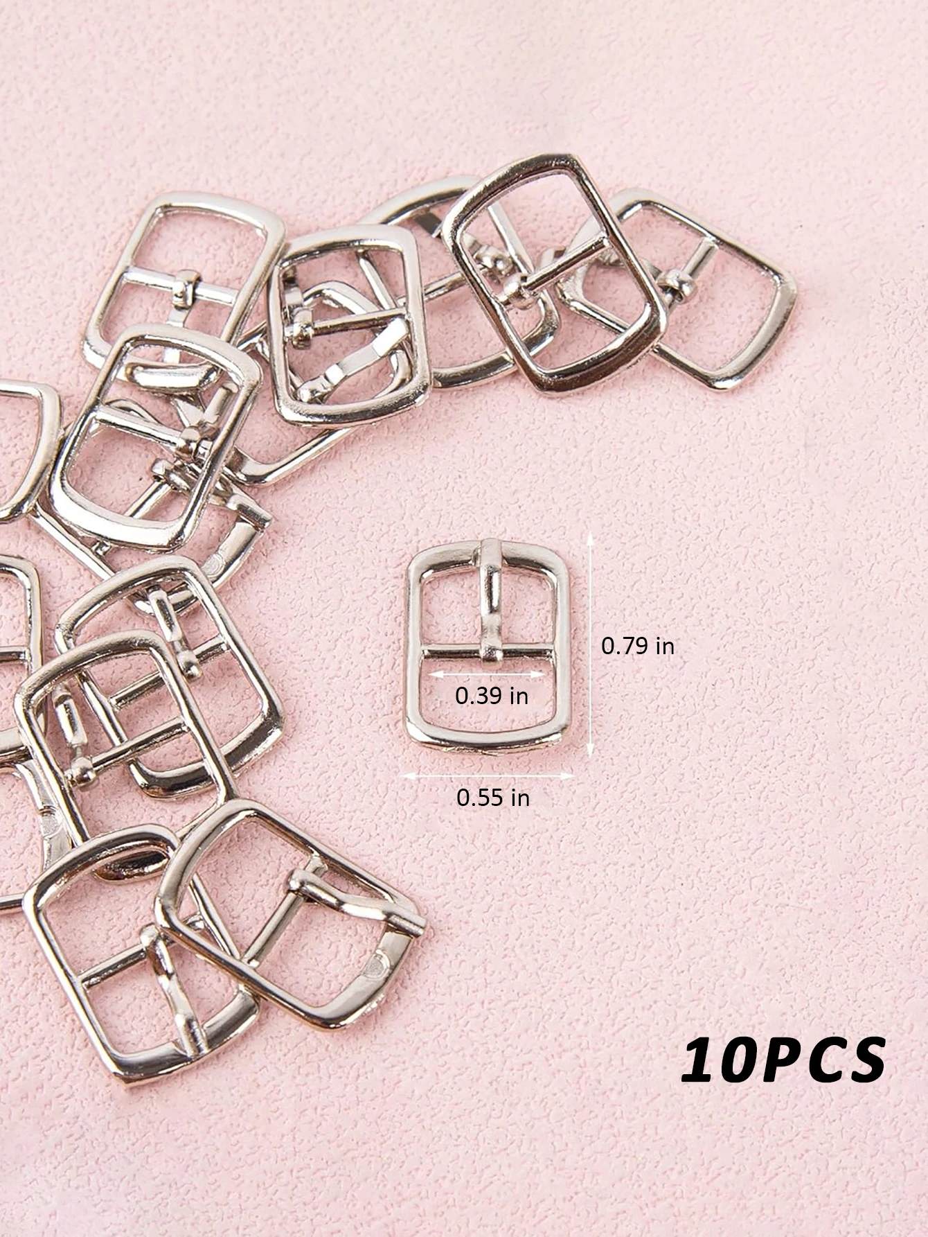 10PCS Fashion Metal Single Prong Pin Buckles Adjustable Roller Slide Hardware for Shoes Bags Leather Belts Multi-Purpose Roller