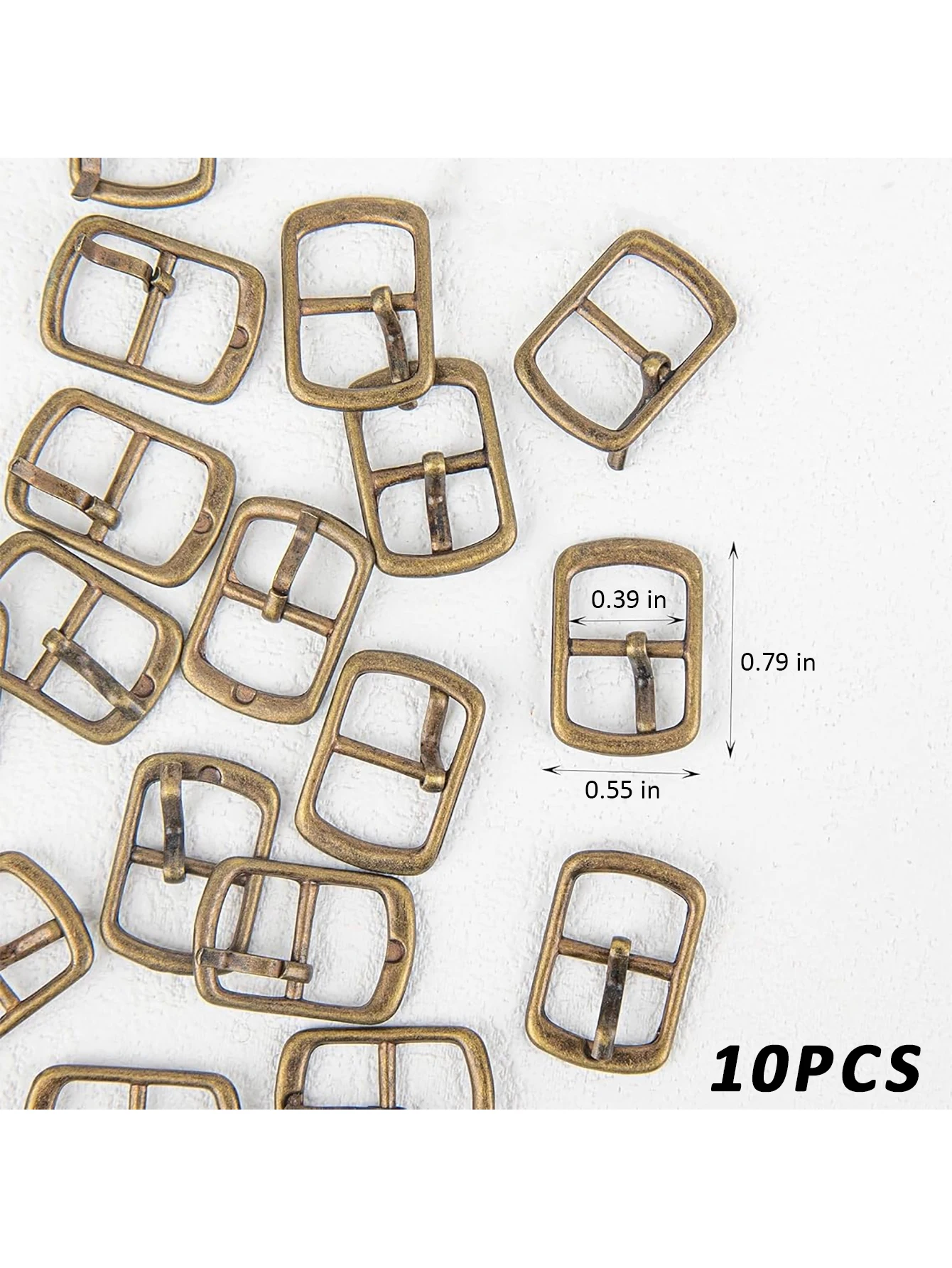 10PCS Fashion Metal Single Prong Pin Buckles Adjustable Roller Slide Hardware for Shoes Bags Leather Belts Multi-Purpose Roller