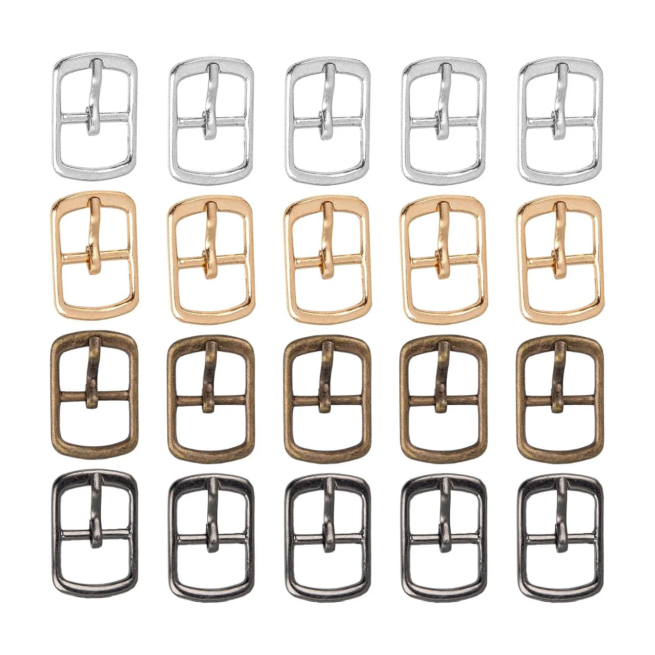 10PCS Fashion Metal Single Prong Pin Buckles Adjustable Roller Slide Hardware for Shoes Bags Leather Belts Multi-Purpose Roller
