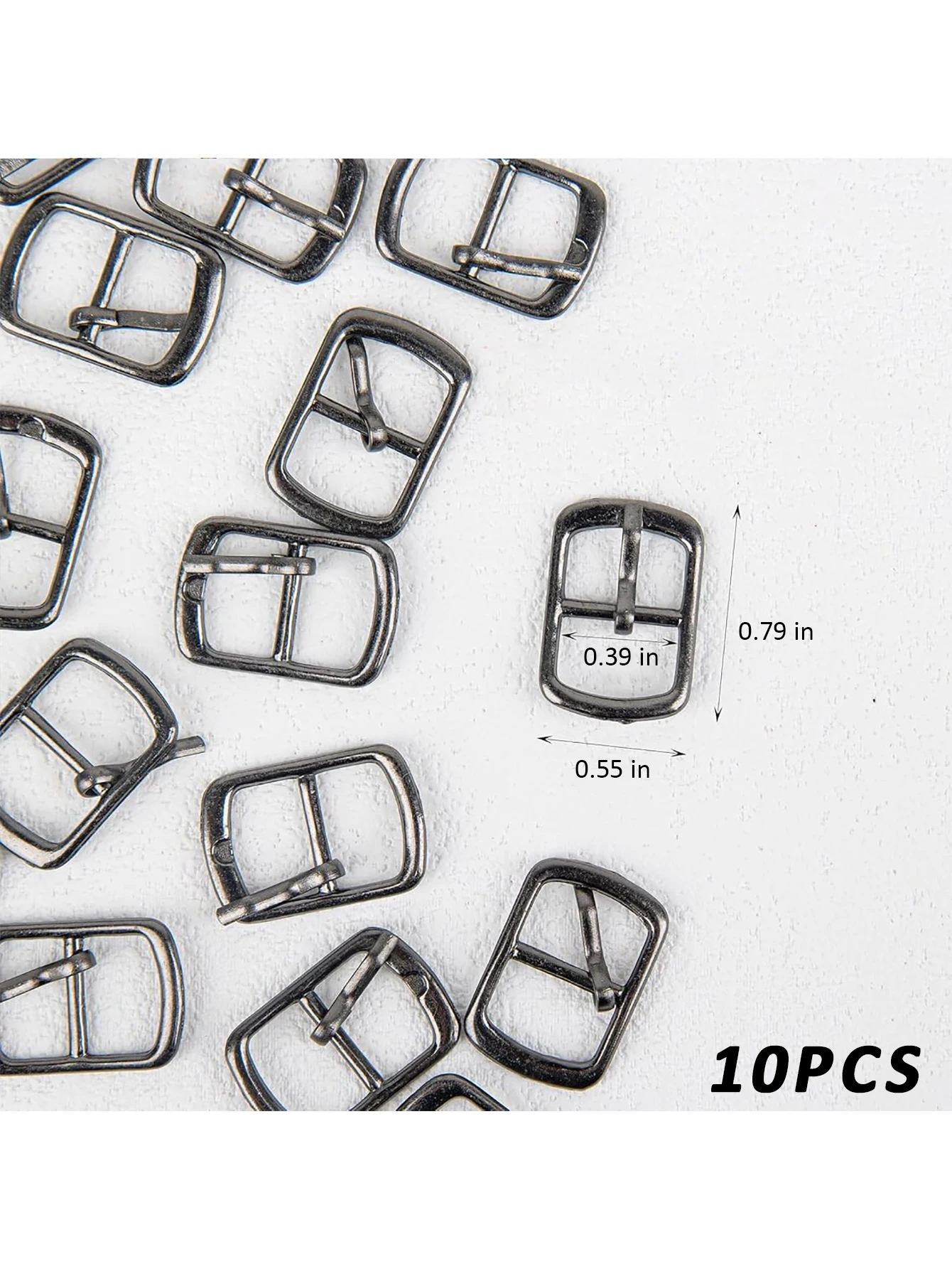 10PCS Fashion Metal Single Prong Pin Buckles Adjustable Roller Slide Hardware for Shoes Bags Leather Belts Multi-Purpose Roller