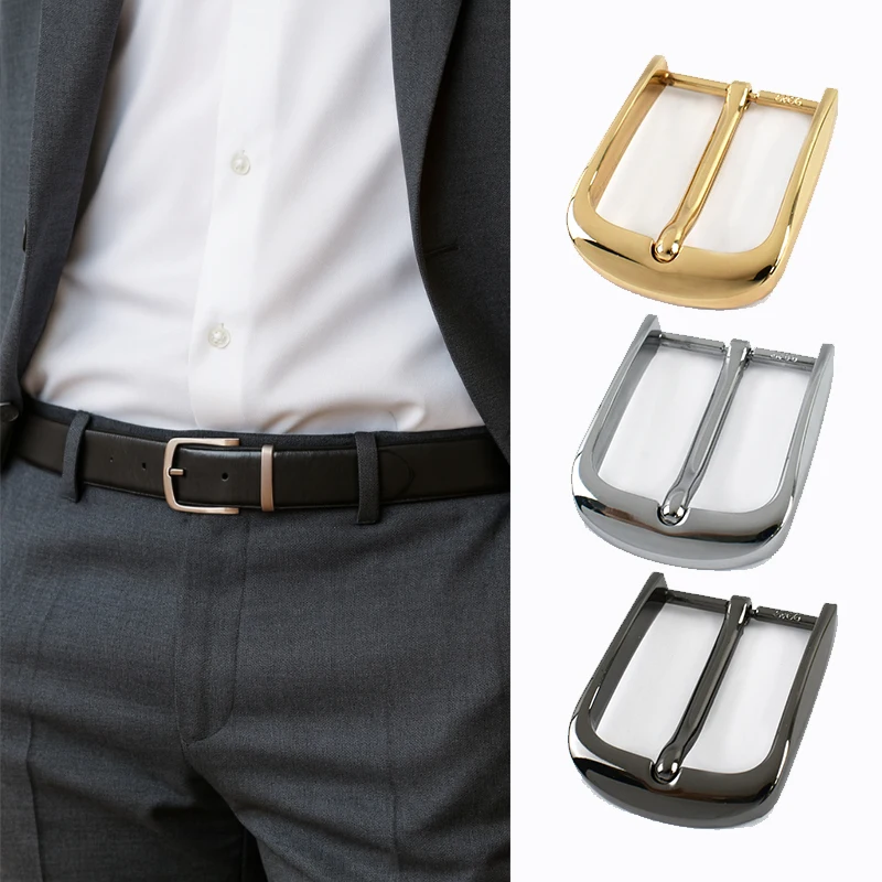 5Pcs 40mm Metal Belt Buckle for 38-39mm Belts Men Jeans Adjust Pin Clasp Man Waistband Head DIY Leather Crafts Accessories