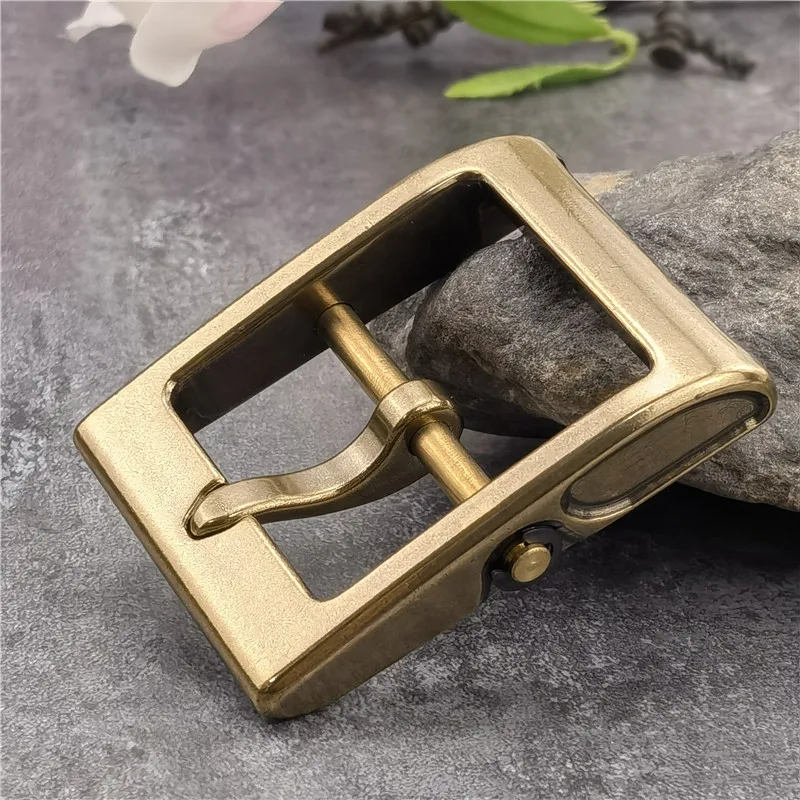 Luxury Carving Solid Brass Belt Buckle For Men Belt Stainless Steel Belt Buckle 40mm DIY Leather Craft Man Buckle Belt BK0002