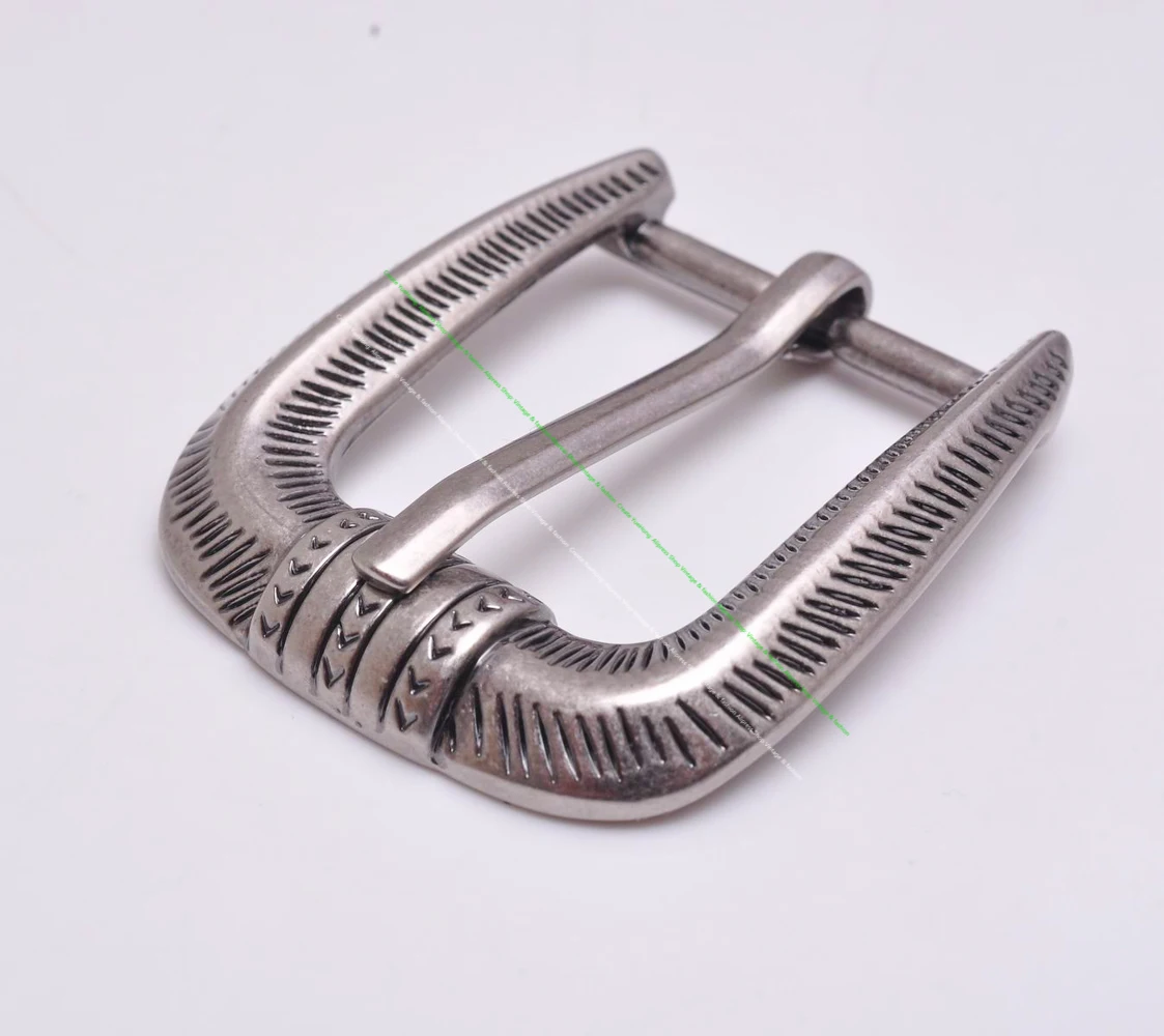 Antique Silver Texas Southwest Cowboy Engraved Rodeo Belt Buckle Loop and Tip Three Piece Set Unisex Fits 25mm Strap