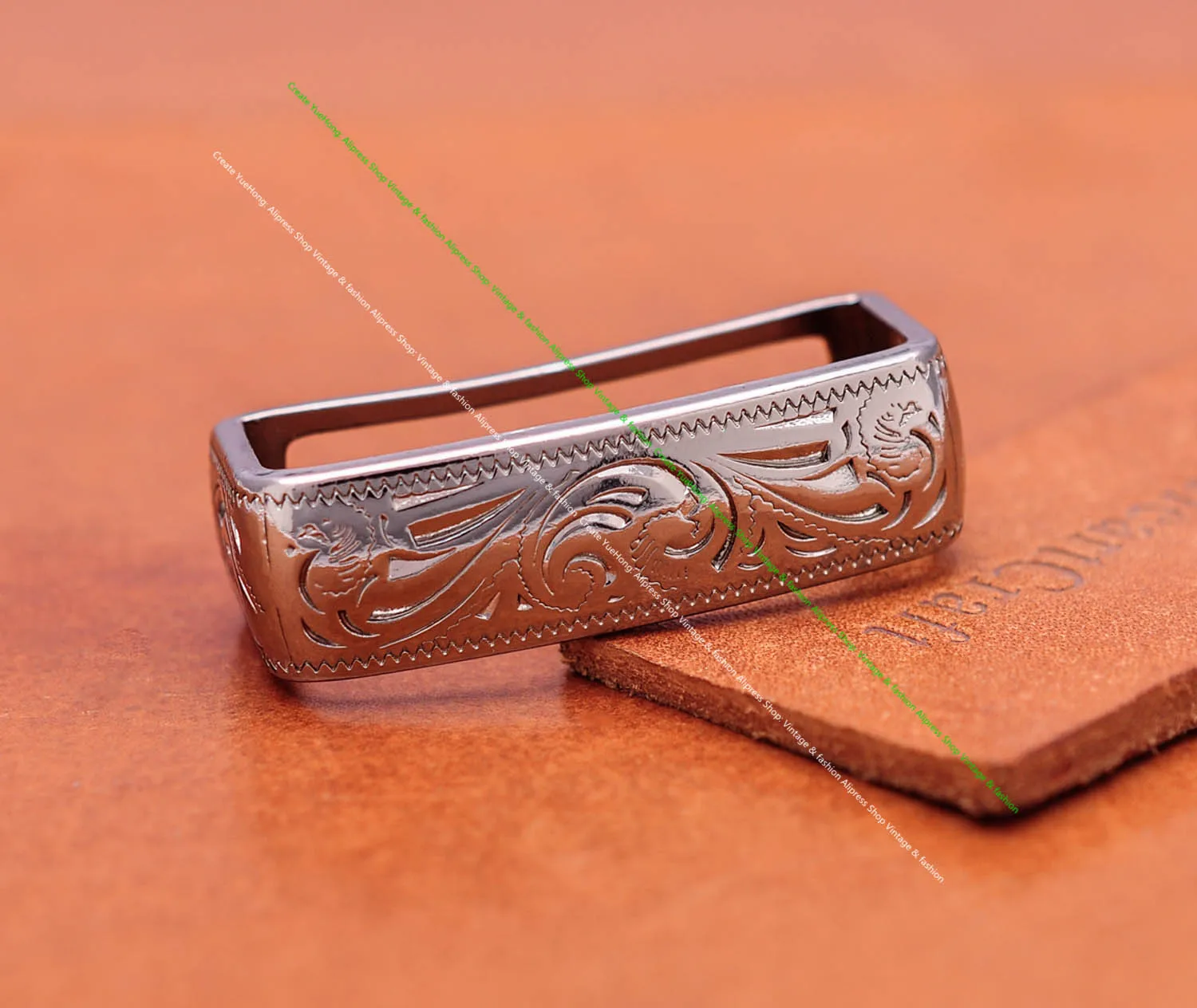 Brass Plated Western Cowboy Rodeo Flower Craved Men Leathercraft Accessories Belt Buckle 5 Pieces Set Unisex Fits 1 1/2" Strap
