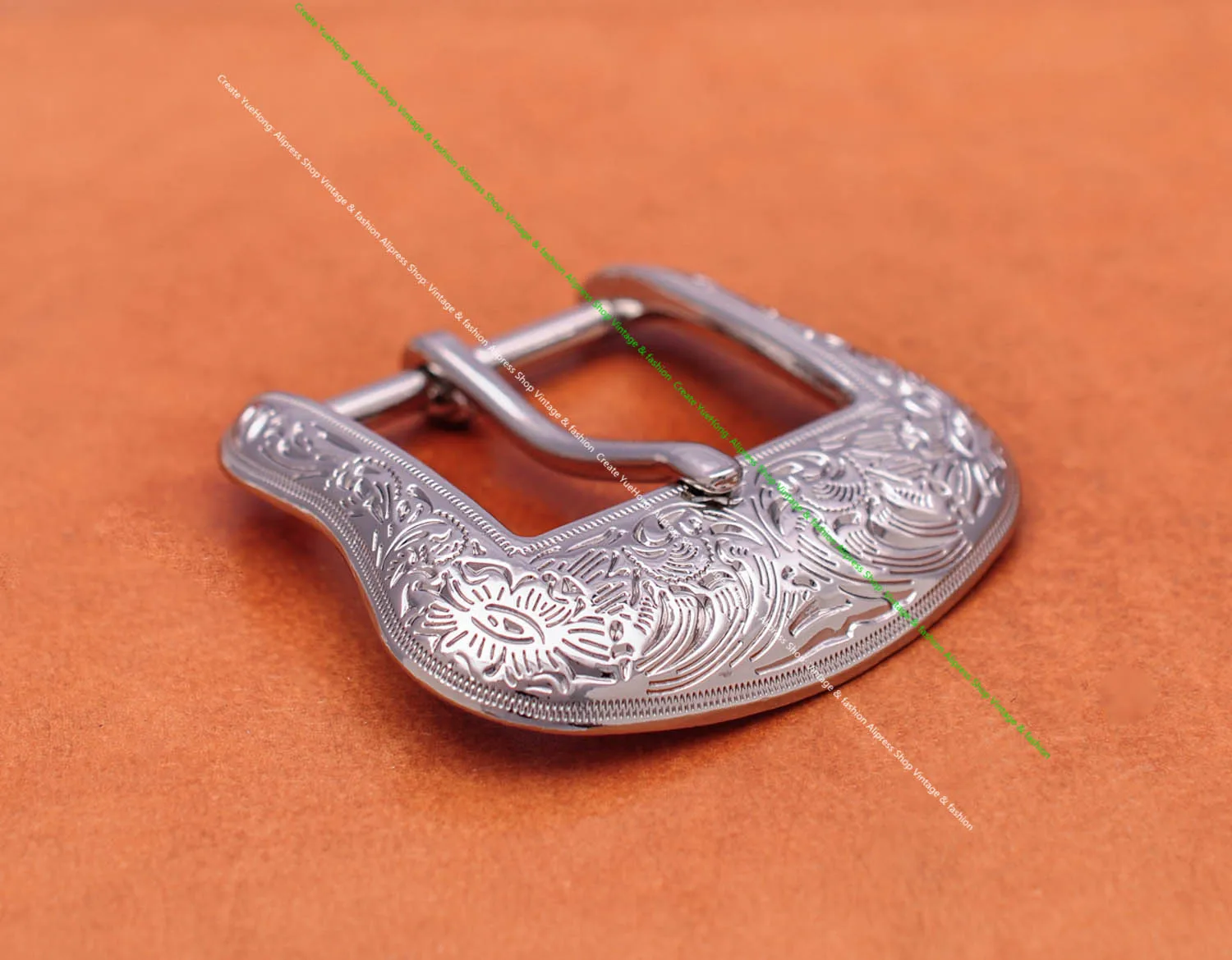 Brass Plated Western Cowboy Rodeo Flower Craved Men Leathercraft Accessories Belt Buckle 5 Pieces Set Unisex Fits 1 1/2" Strap