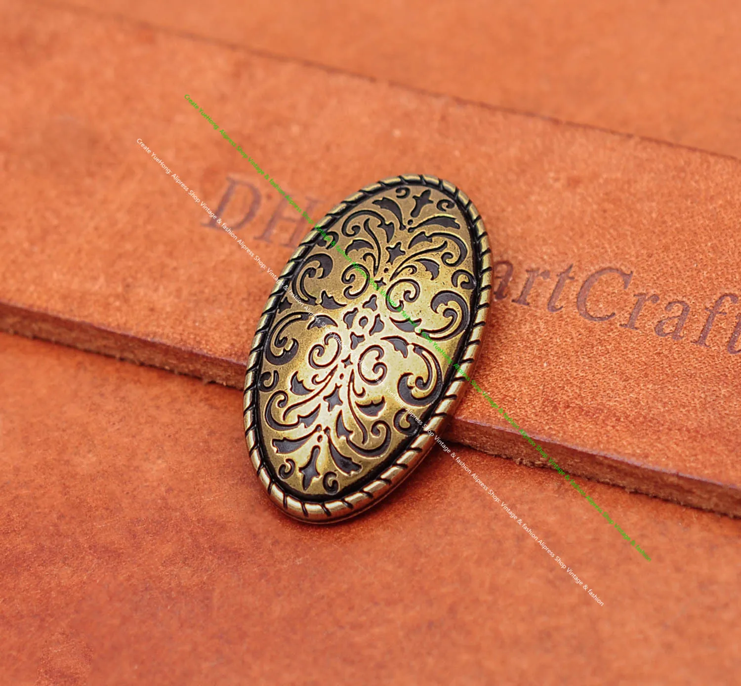 Brass Plated Western Cowboy Rodeo Flower Craved Men Leathercraft Accessories Belt Buckle 5 Pieces Set Unisex Fits 1 1/2" Strap