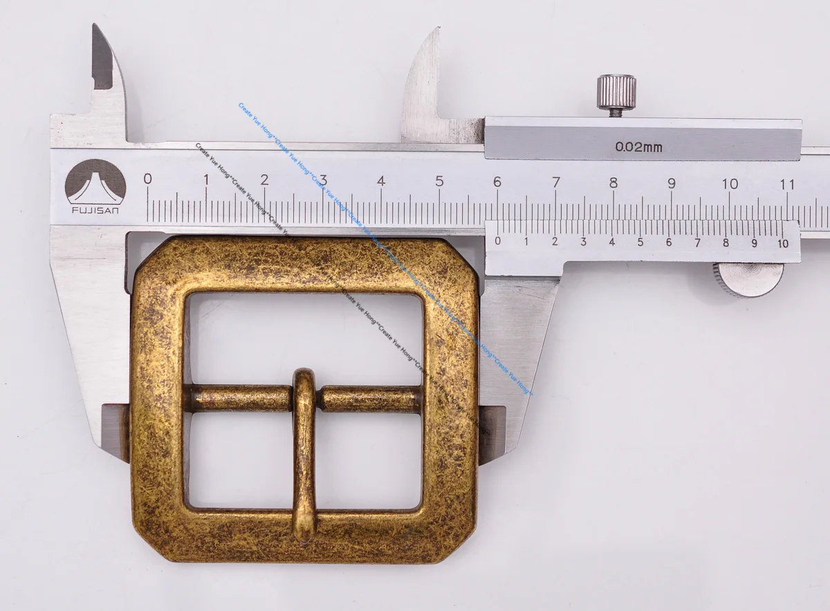 Strong Heavy Duty Sturdy Western Cowboy Sturdy Brass Rectangular Center Bar Pin Belt Buckle Replacement Fit 40mm Strap