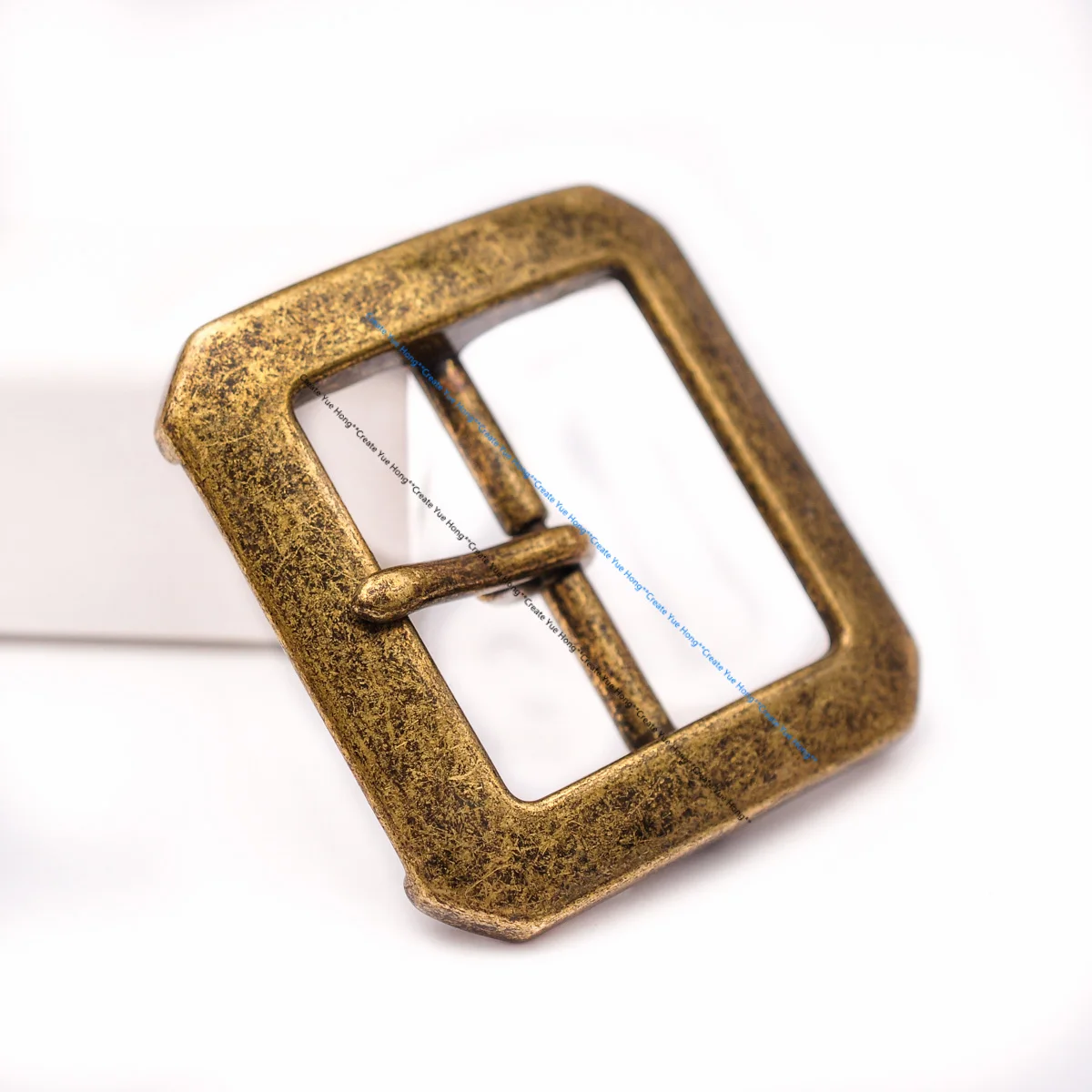 Strong Heavy Duty Sturdy Western Cowboy Sturdy Brass Rectangular Center Bar Pin Belt Buckle Replacement Fit 40mm Strap