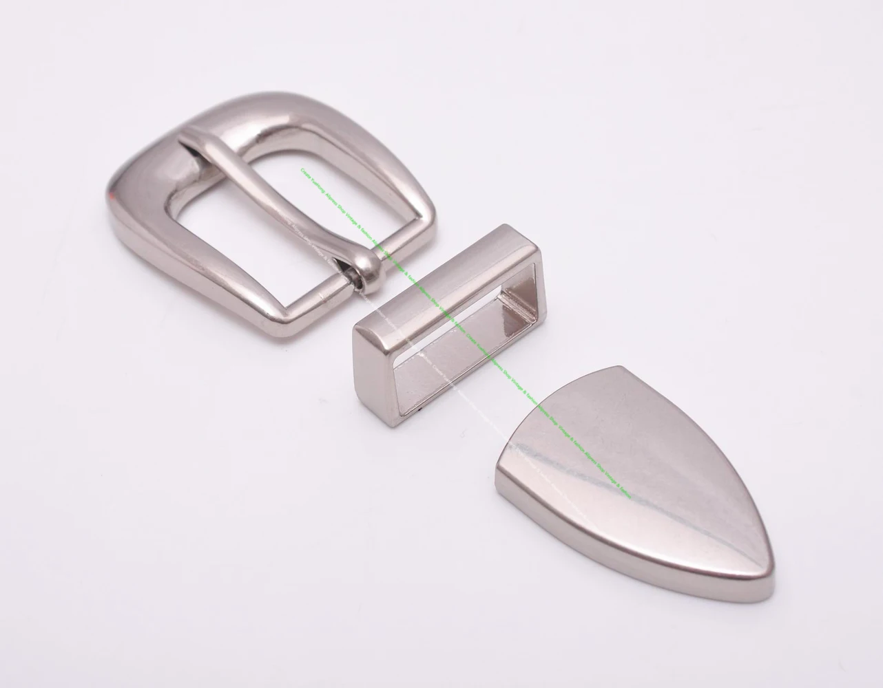 1 inch Silver Texas Southwest Cowboy Rodeo Single Prong End Bar Belt Buckle Loop and Tip Three Piece Set Leathercraft Buckle