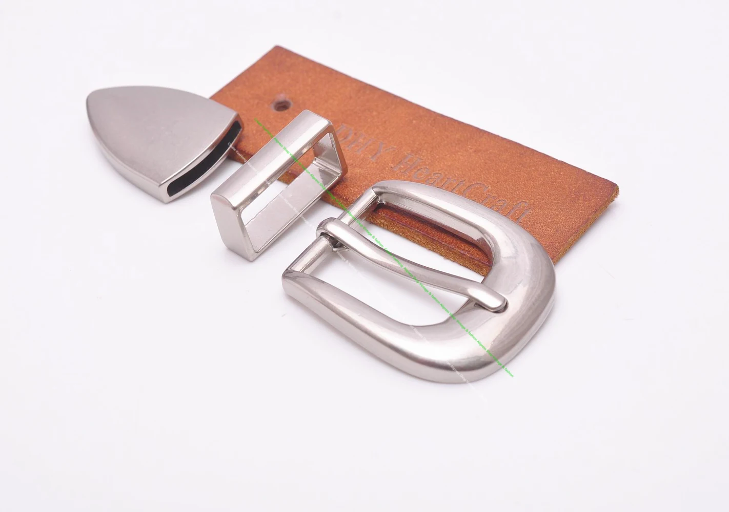 1 inch Silver Texas Southwest Cowboy Rodeo Single Prong End Bar Belt Buckle Loop and Tip Three Piece Set Leathercraft Buckle