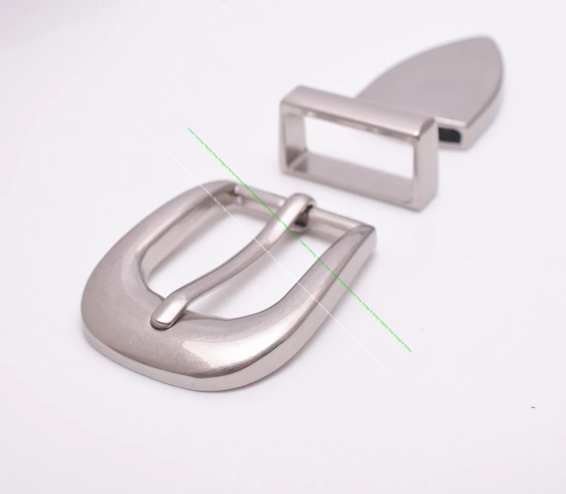 1 inch Silver Texas Southwest Cowboy Rodeo Single Prong End Bar Belt Buckle Loop and Tip Three Piece Set Leathercraft Buckle