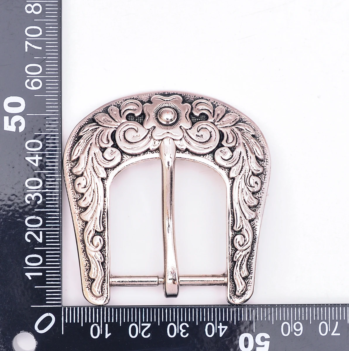 Men Women Black Silver 2-Tone Flower Engraved Texas Western Cowboy Ranger Rodeo 3-piece Set Leathercraft Belt Buckle