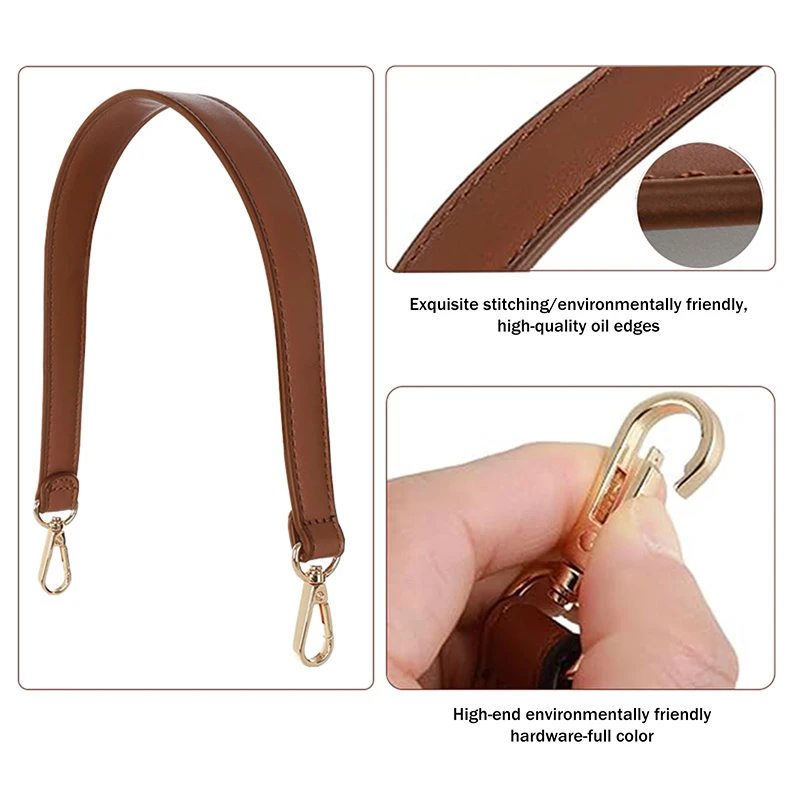 7 Colors PU Leather Bag Strap Handbags Handles For Handbag Short Bag Strap Purse Strap Golden Buckle Replacement Bag Belt Band