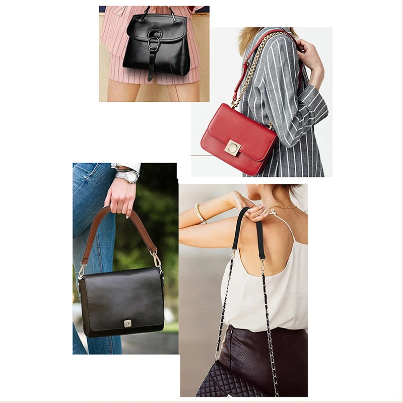 7 Colors PU Leather Bag Strap Handbags Handles For Handbag Short Bag Strap Purse Strap Golden Buckle Replacement Bag Belt Band