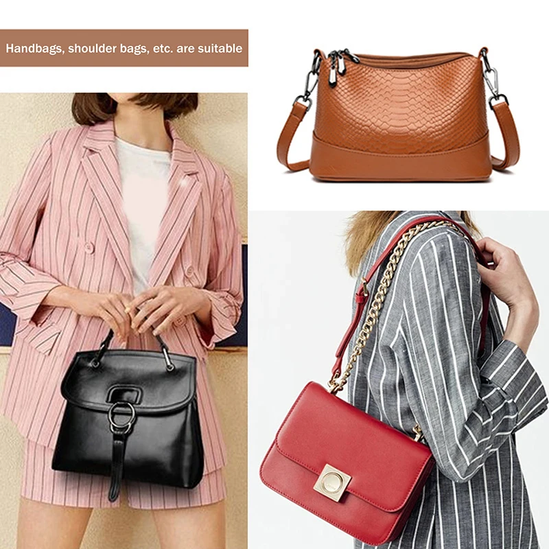 7 Colors PU Leather Bag Strap Handbags Handles For Handbag Short Bag Strap Purse Strap Golden Buckle Replacement Bag Belt Band