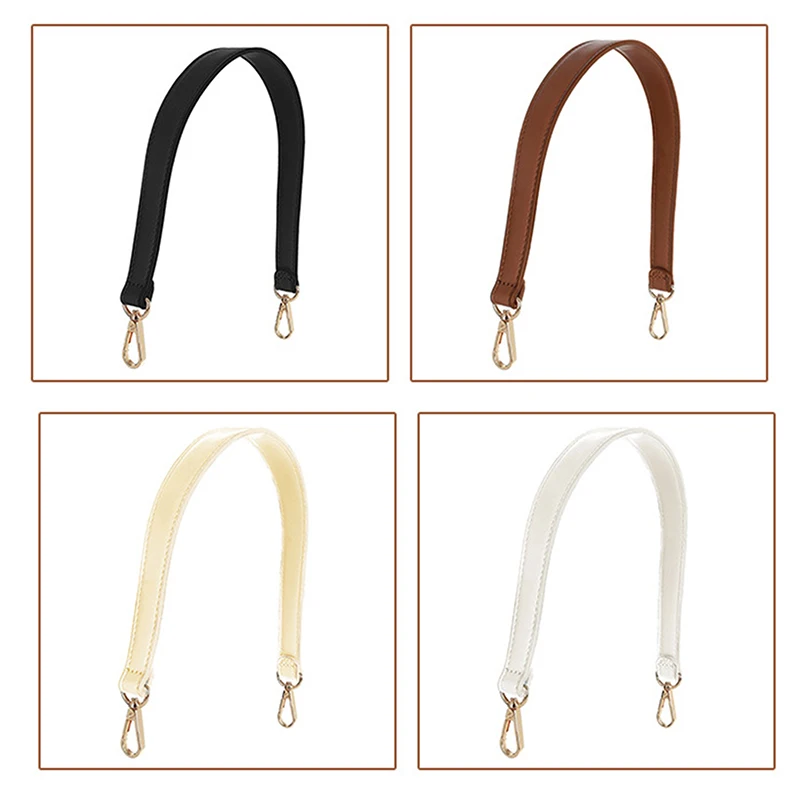 7 Colors PU Leather Bag Strap Handbags Handles For Handbag Short Bag Strap Purse Strap Golden Buckle Replacement Bag Belt Band