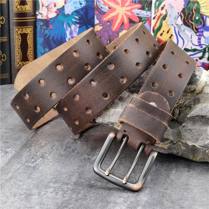 1PCS 40MM Double Pin Metal Belt Buckle Quality Leather Belt Craft Parts Cowboy Belt Buckle Western Belt Buckle For Men AK0049
