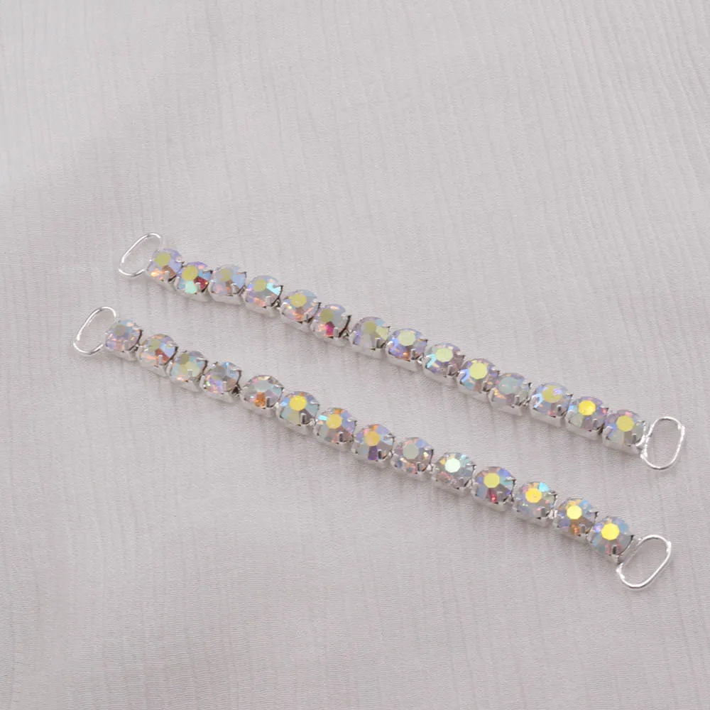 CuiEr 2pcs/lot DIY SS28 Rhinestone Crystal Bikini Women Beachwear Connectors Buckles Chain Clothing Decoration Buckle