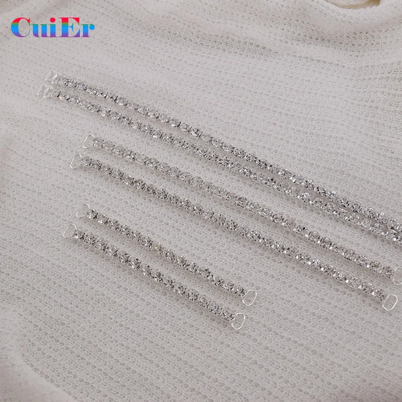 CuiEr 2pcs/lot DIY SS28 Rhinestone Crystal Bikini Women Beachwear Connectors Buckles Chain Clothing Decoration Buckle