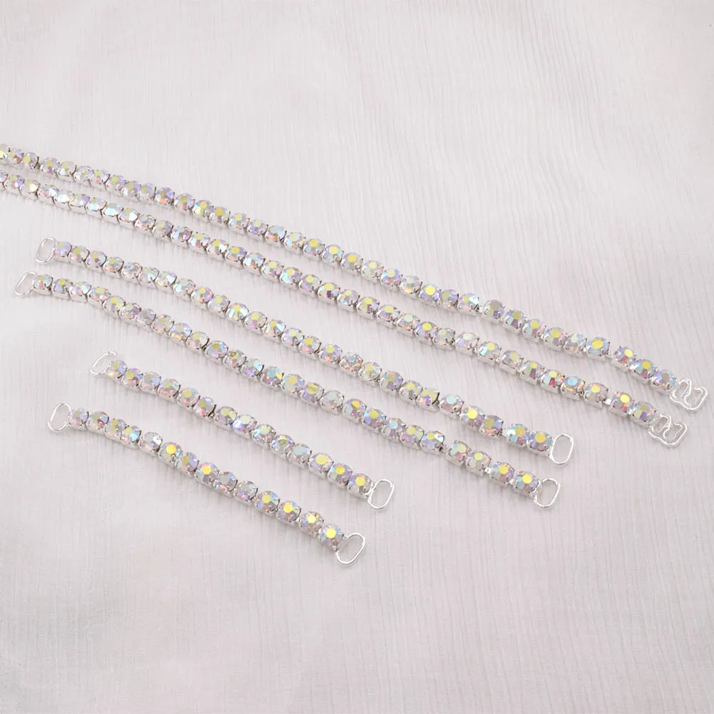 CuiEr 2pcs/lot DIY SS28 Rhinestone Crystal Bikini Women Beachwear Connectors Buckles Chain Clothing Decoration Buckle