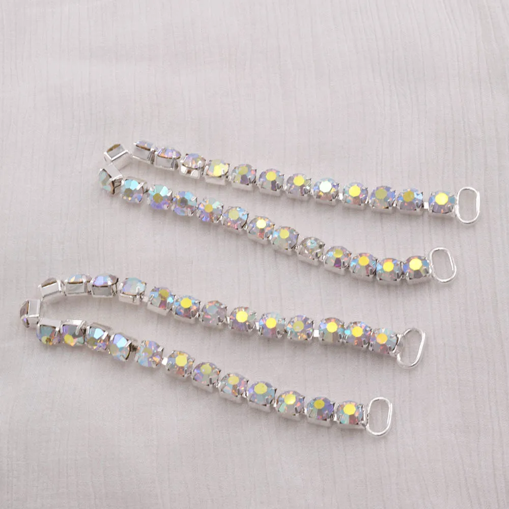 CuiEr 2pcs/lot DIY SS28 Rhinestone Crystal Bikini Women Beachwear Connectors Buckles Chain Clothing Decoration Buckle
