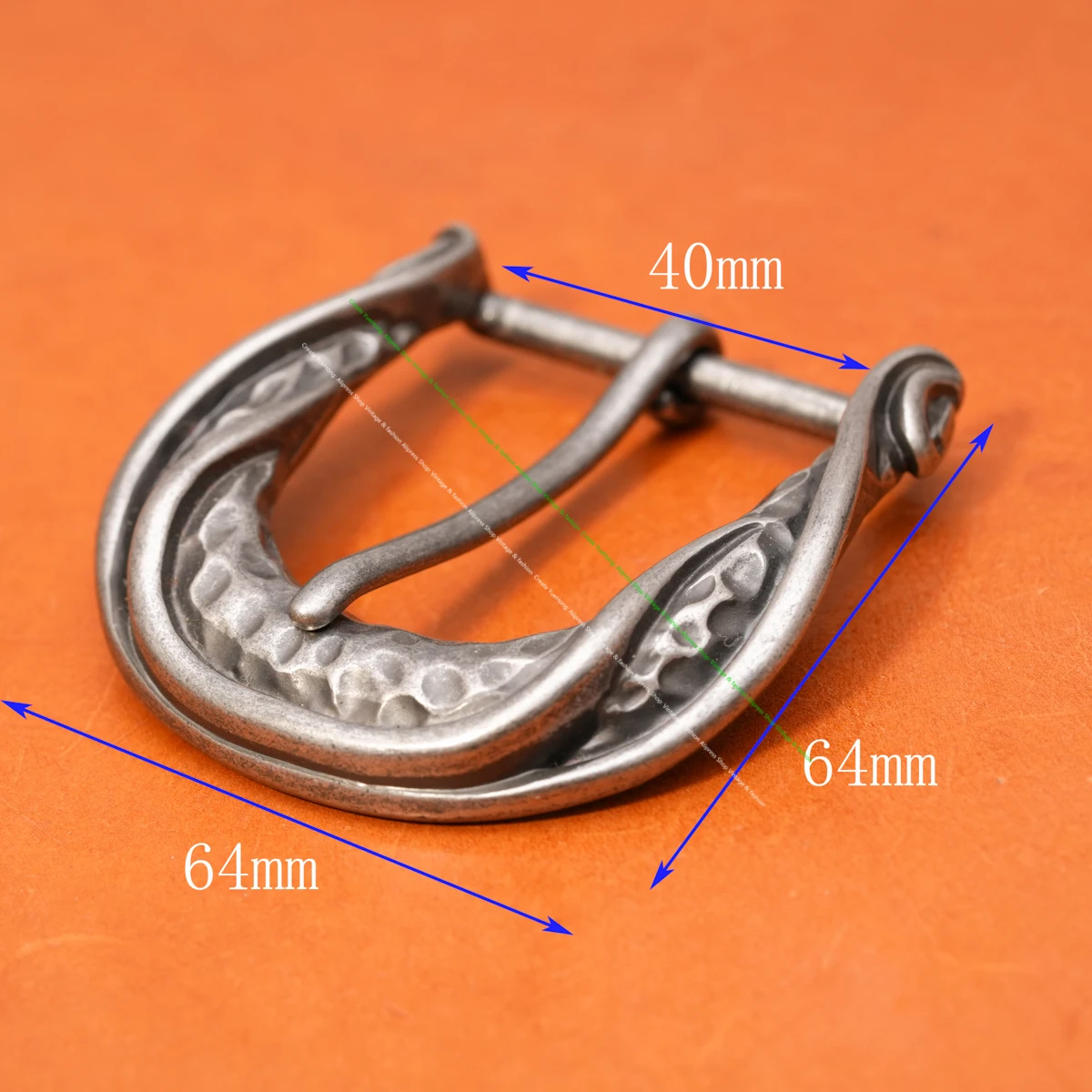 Men Heavy Sturdy Vintage Silver Metal Distressed Hammered Belt Buckle Leathercraft Buckle Fit 40Mm Strap