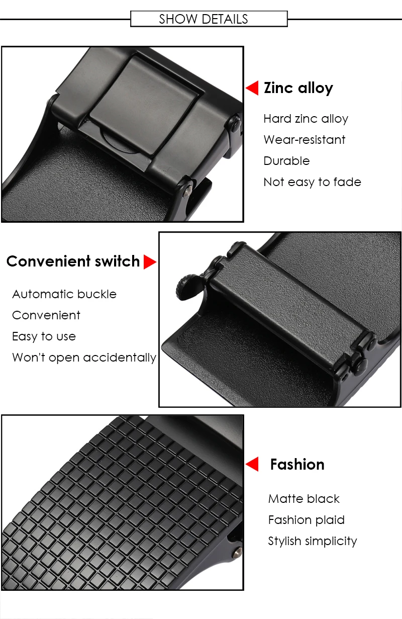 VATLTY Official Genuine Belt Buckle Men Zinc Alloy 36mm Automatic Buckle for 3.4cm to 3.5cm Non-porous Belt Male Accessories