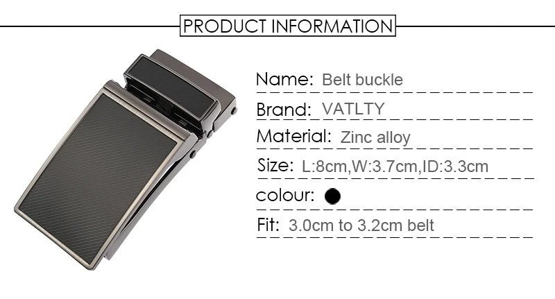 VATLTY 33mm Belt Buckle for Men Hard Alloy Fashion Trousers Automatic Buckle Non-porous Belt Buckle Male Gift