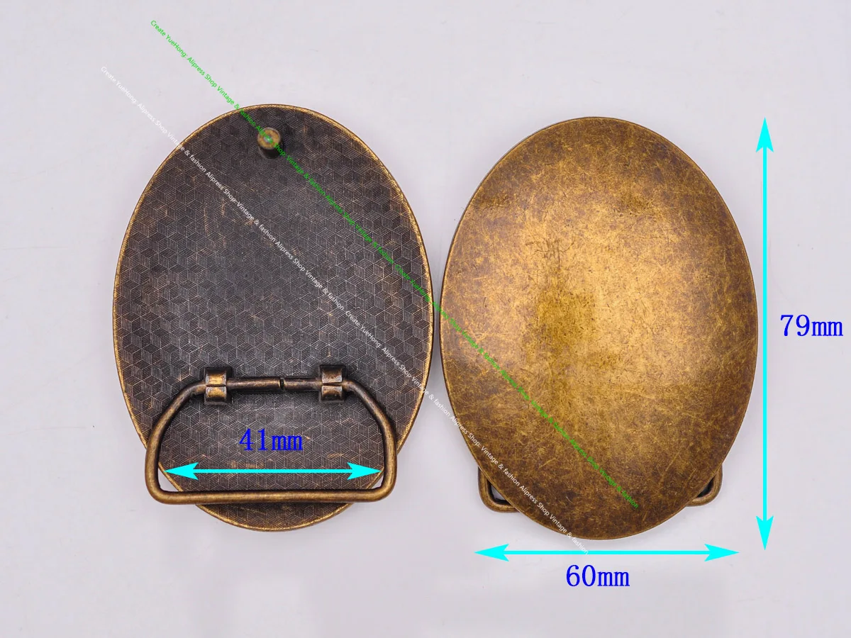 Strong Antique Brass Metal Oval Western Leathercraft Jeans Belt Buckle Replacement Fit 40mm