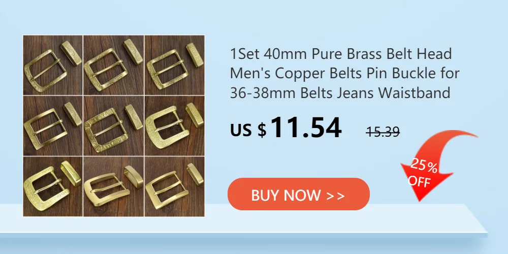 Deepeel 40mm Pure Brass Belt Head Men's Copper Vintage Dragon Belts Pin Buckle for 36-38mm Waistband Leather Crafts Accessories