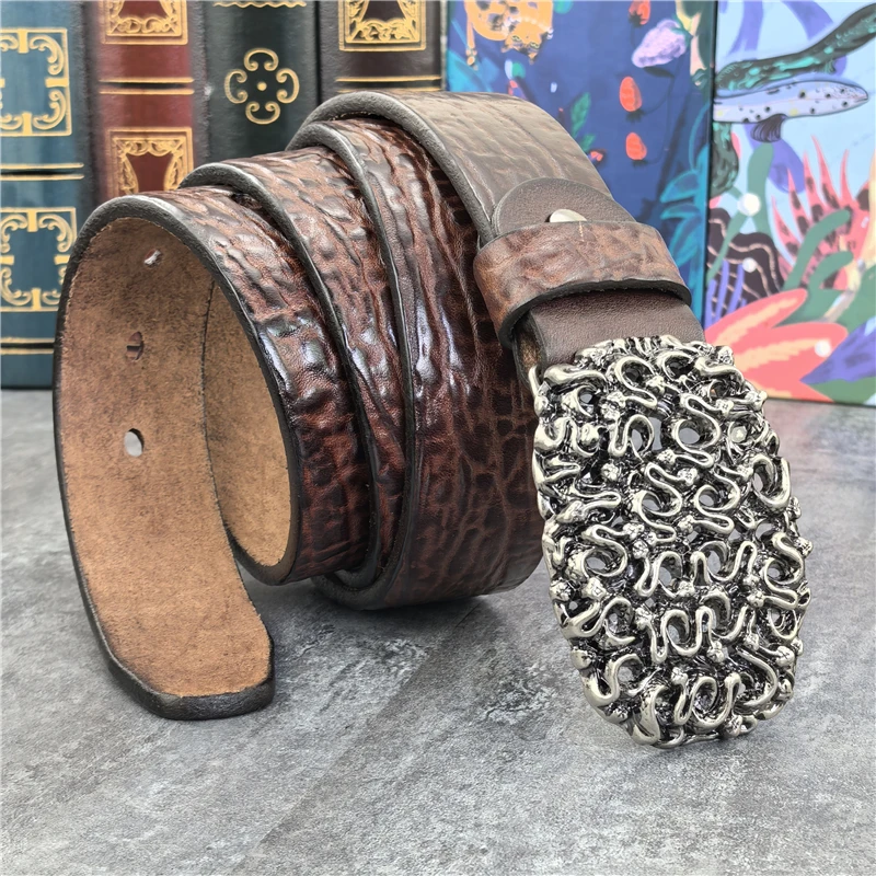 Cowboy Metal Belt Buckles For Men Belt Luxury Ceinture Buckle Belt Man Belt Clip DIY Waistband Leather Craft Accessories AK0035B