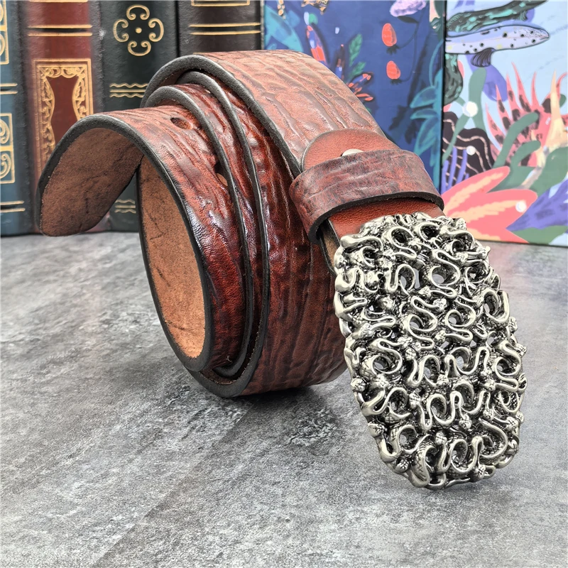 Cowboy Metal Belt Buckles For Men Belt Luxury Ceinture Buckle Belt Man Belt Clip DIY Waistband Leather Craft Accessories AK0035B