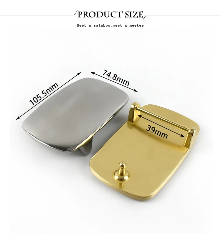 Deepeel 39mm Stainless Steel Belt Buckle Gold Silver Metal Cowboy Waistband Head for Men Pants Belts Leather Craft Accessories