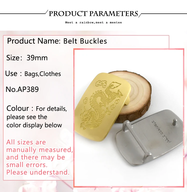 Deepeel 39mm Stainless Steel Belt Buckle Gold Silver Metal Cowboy Waistband Head for Men Pants Belts Leather Craft Accessories