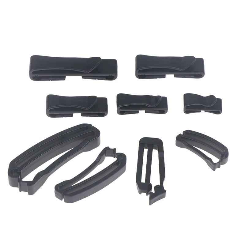 〔Funny〕10 Pcs Plastic Clip Belt Clip Carabiner Belt Clip Black Quick Slip Keeper Buckle End Clip Slider 20-50mm For Backpack